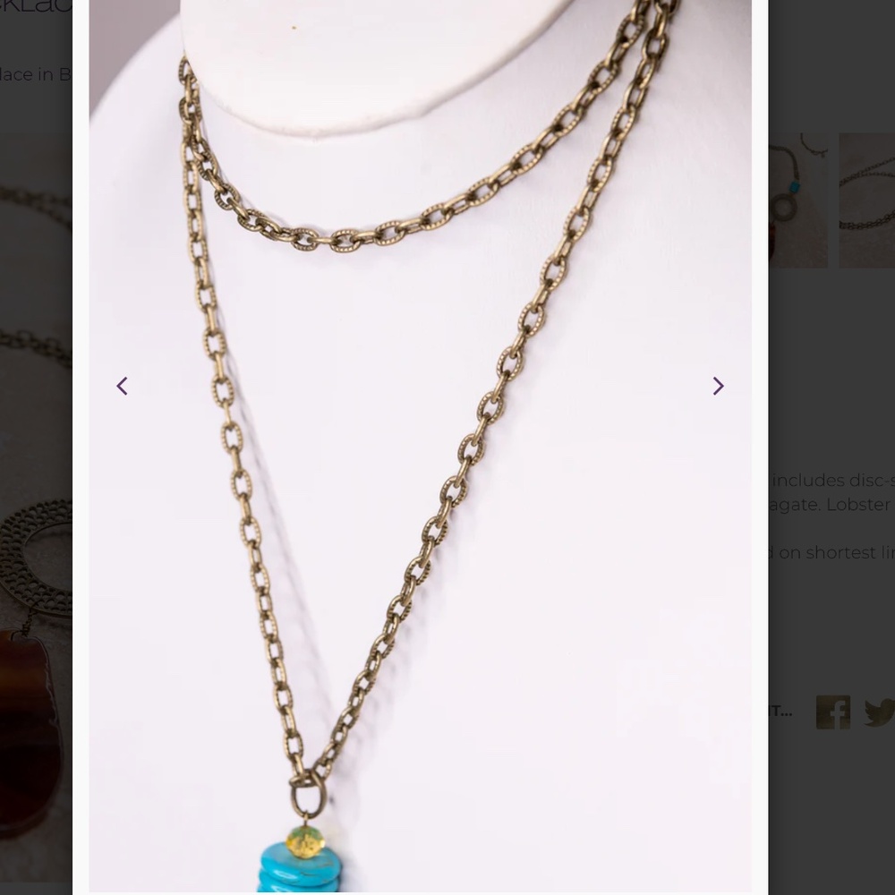 Bohemian “ Marcela “ Boho Chain Link Necklace with Bronze Ring and Pendant R2A - Picture 5 of 5